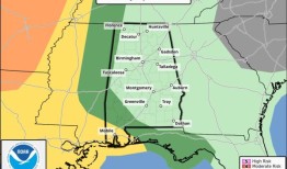 阿拉巴马州南部和西部今天可能会有几场暴风雨