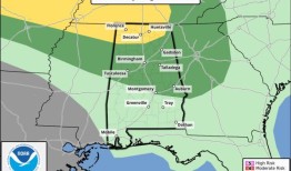周一阿拉巴马州遭遇恶劣天气的风险增加