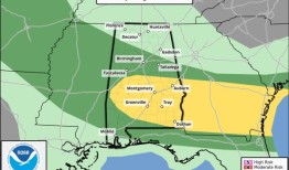 周一阿拉巴马州遭遇恶劣天气的风险增加