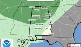 未来三天阿拉巴马州可能会有孤立的强风暴
